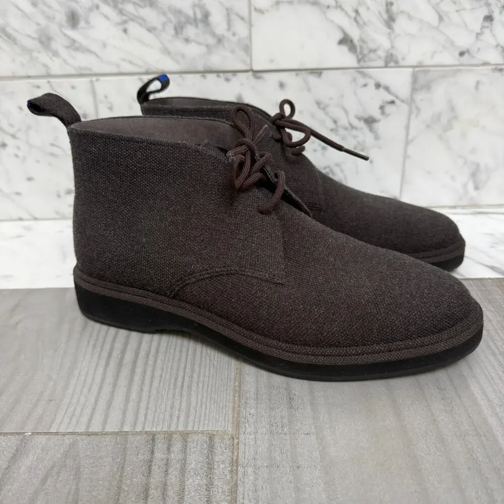 Rothy's Merino Wool Water Resistant Chukka Lace-up Boot Umber Size 8